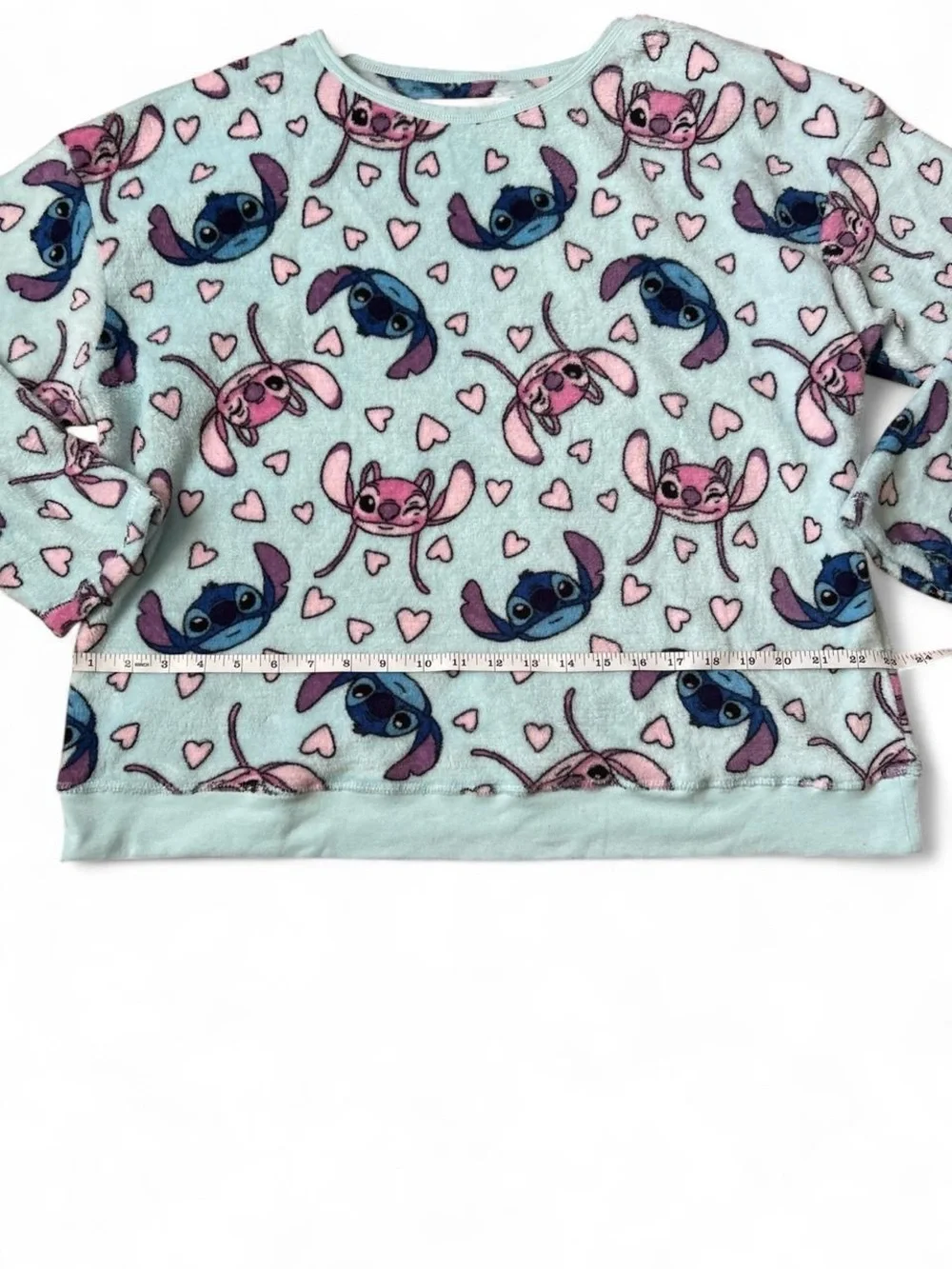 Disney Lilo & Stitch Fleece Pullover Sweatshirt Pastel Kawaii Warm Loungewear XL